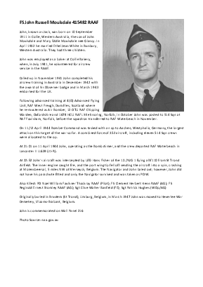 A preview of a PDF biography for Moulsdale, John Russell